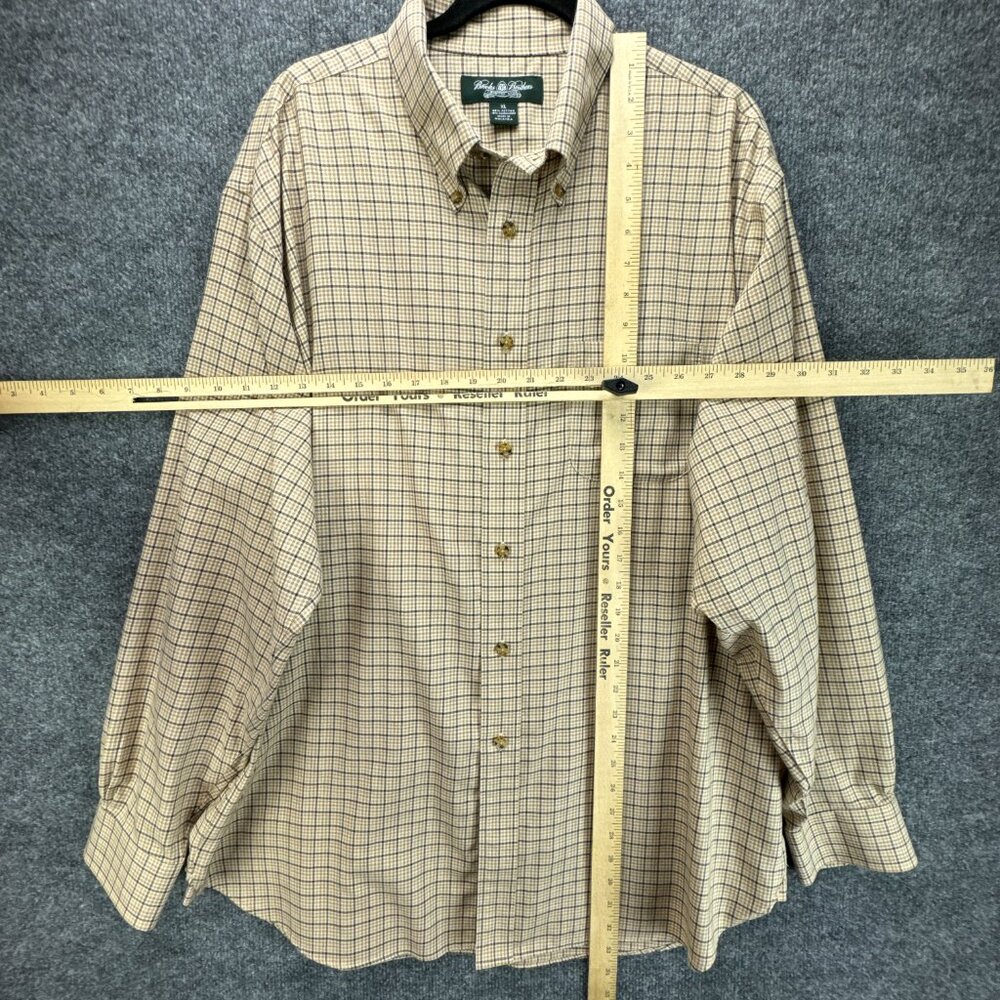 **SOLD**Brooks Brothers Shirt Mens Extra Large Tan Button Down Plaid Cashmere - Picture 7 of 14